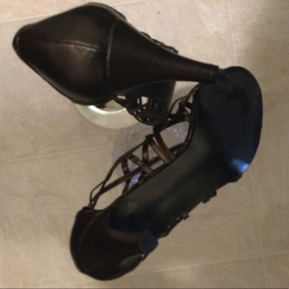 Arlette Strappy bronze-brown heels. Size 9 1/2. - Picture 5 of 7